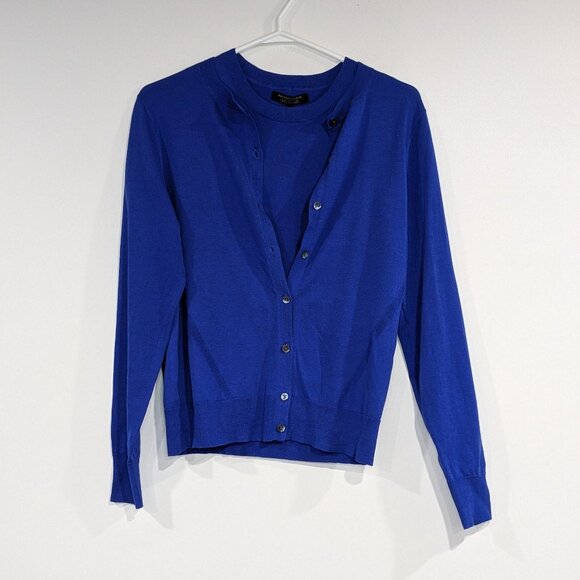 BNWT Banana Republic Stretch Cotton Tank and Cardiigan Set Royal Blue Size XS - Picture 1 of 6
